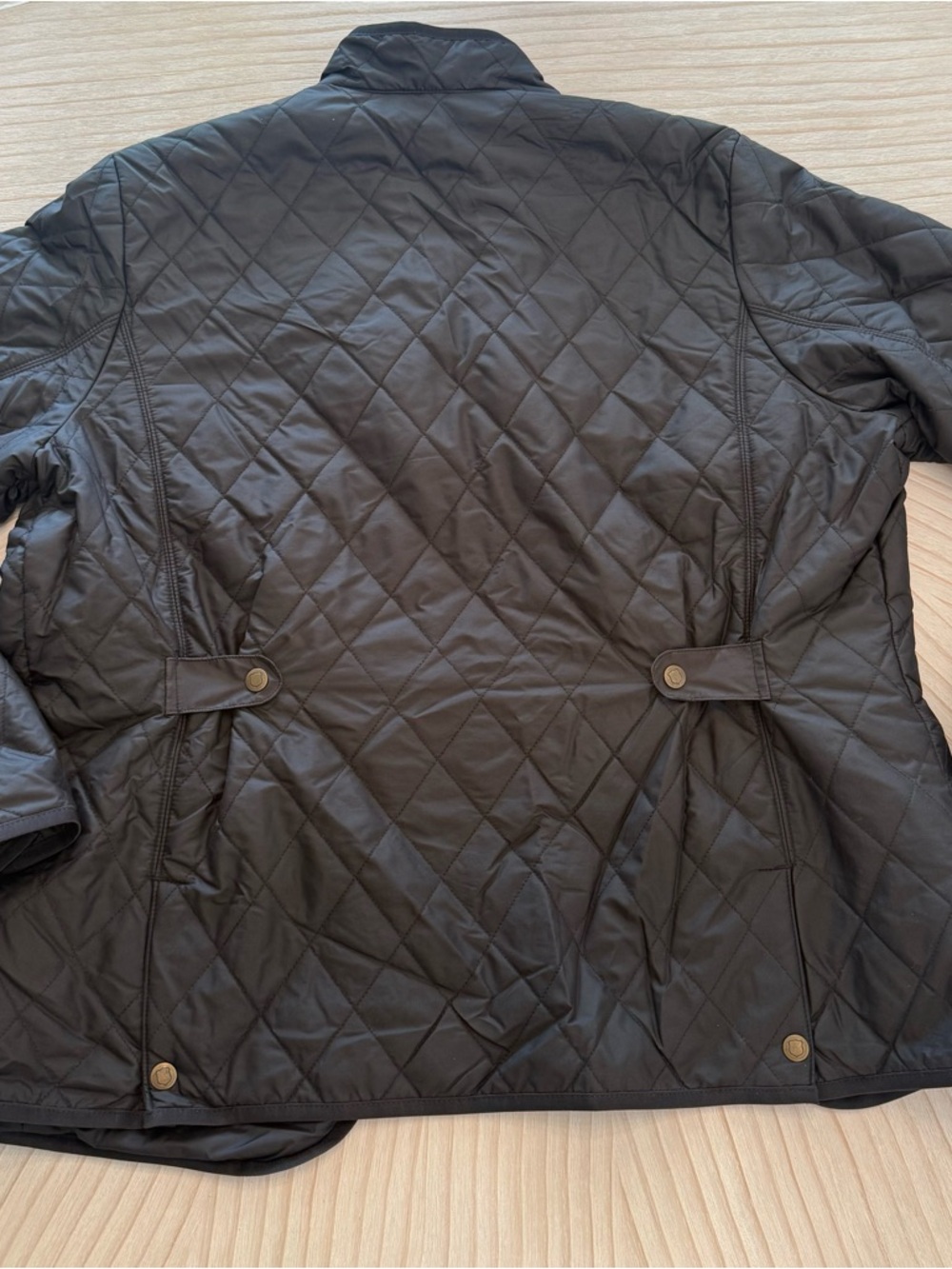 Eddie Bauer Quilted Black Snap-Front Puffer Jacket - Picture 2 of 9